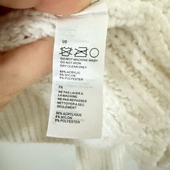 Amuse Society Flare Sleeve Knit Crew Neck Sweater in Cream - Size S - Picture 6 of 6